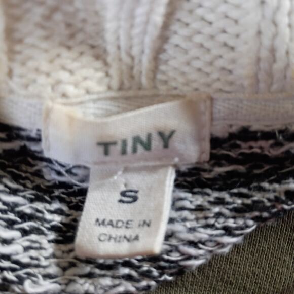 Anthropologie Tiny Boho Tribal Drape Cardigan Sm Black White Geo Knit Layering - Picture 6 of 11